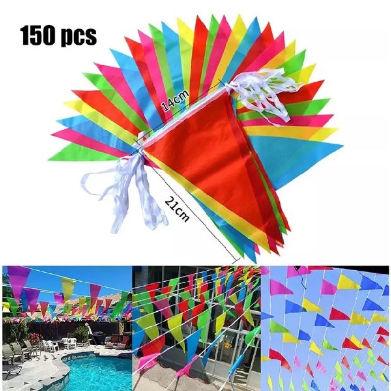 PACK X150 BANDERÍN OEM GUIRNALDA DECORATIVA COLORES - 2
