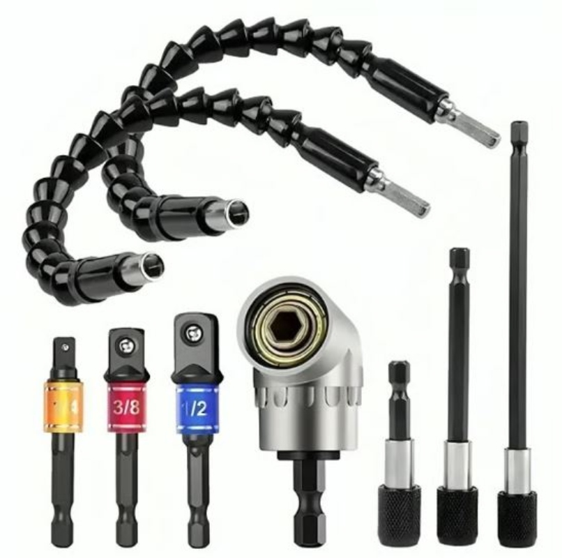 KIT 9 DE JUEGO BROCAS EXTENSIÓN 1/2-3/8-1/4 DADO UNIVERSAL - 1