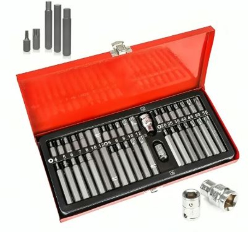 SET KIT JUEGO PUNTAS CORTO LARGO TORX ALLEN 40 PIEZAS - 1
