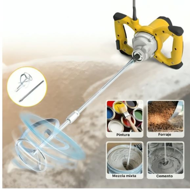 MEZCLADOR DE CEMENTO Y PINTURAS ELÉCTRICO 220 1200W - 3