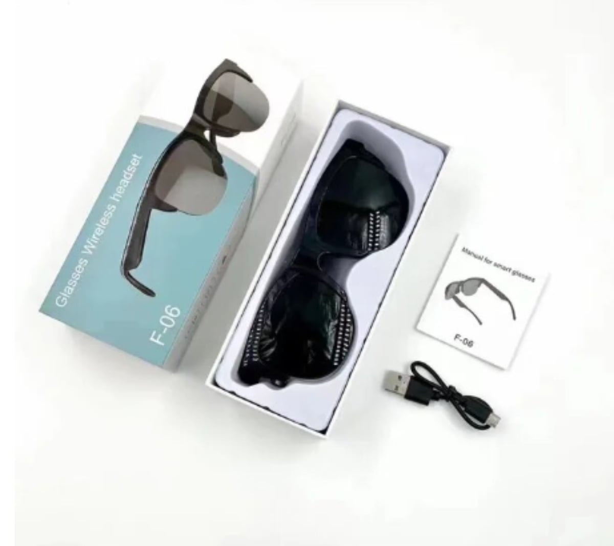 GAFAS DE SOL OEM F-06 ANTEOJOS LENTES UV CON AURICULARES - 2