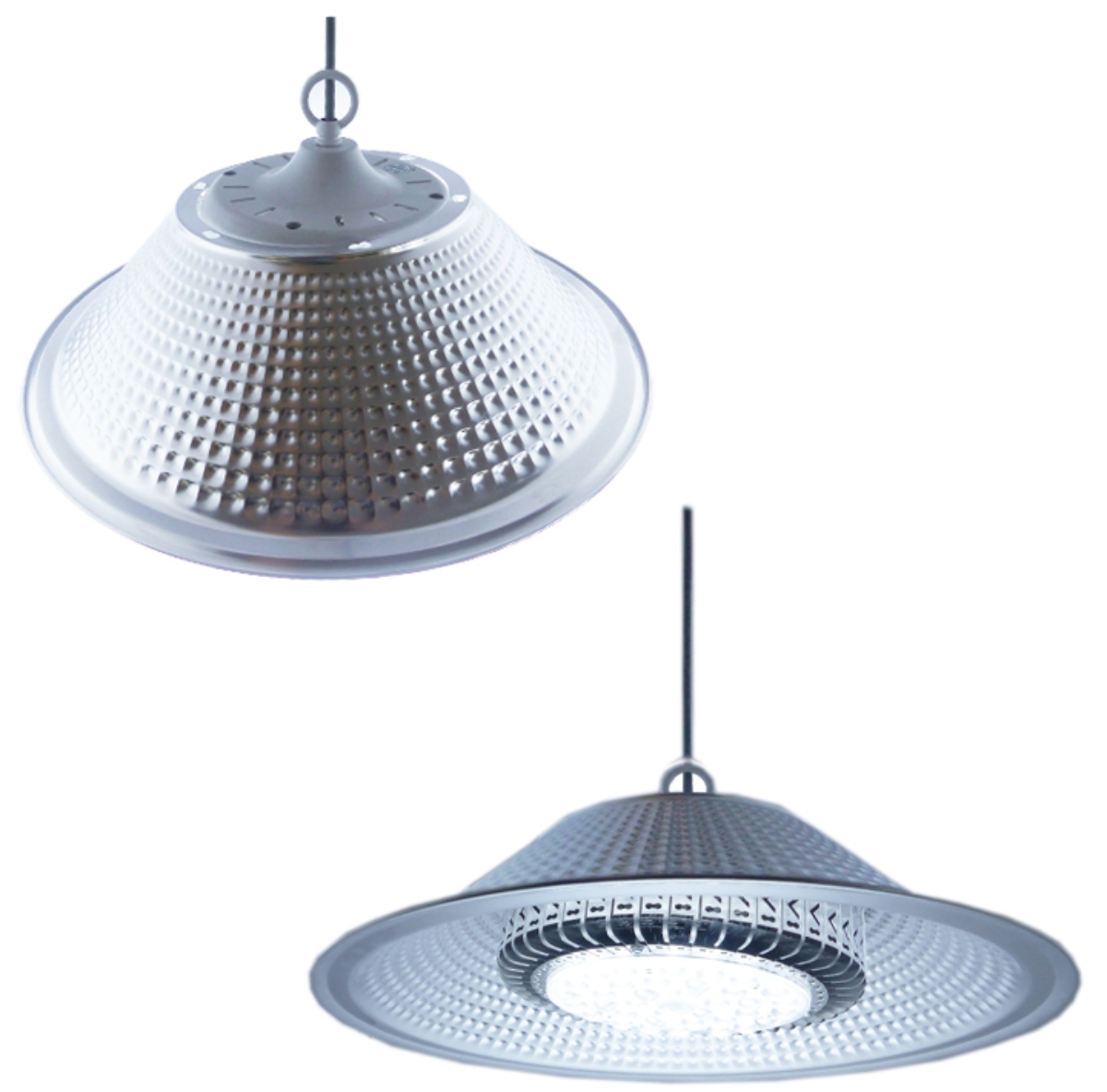 LAMPARA TIPO CAMPANA LED 100W 104 LED LUPA ALUMINIO PARA COLGAR - 2