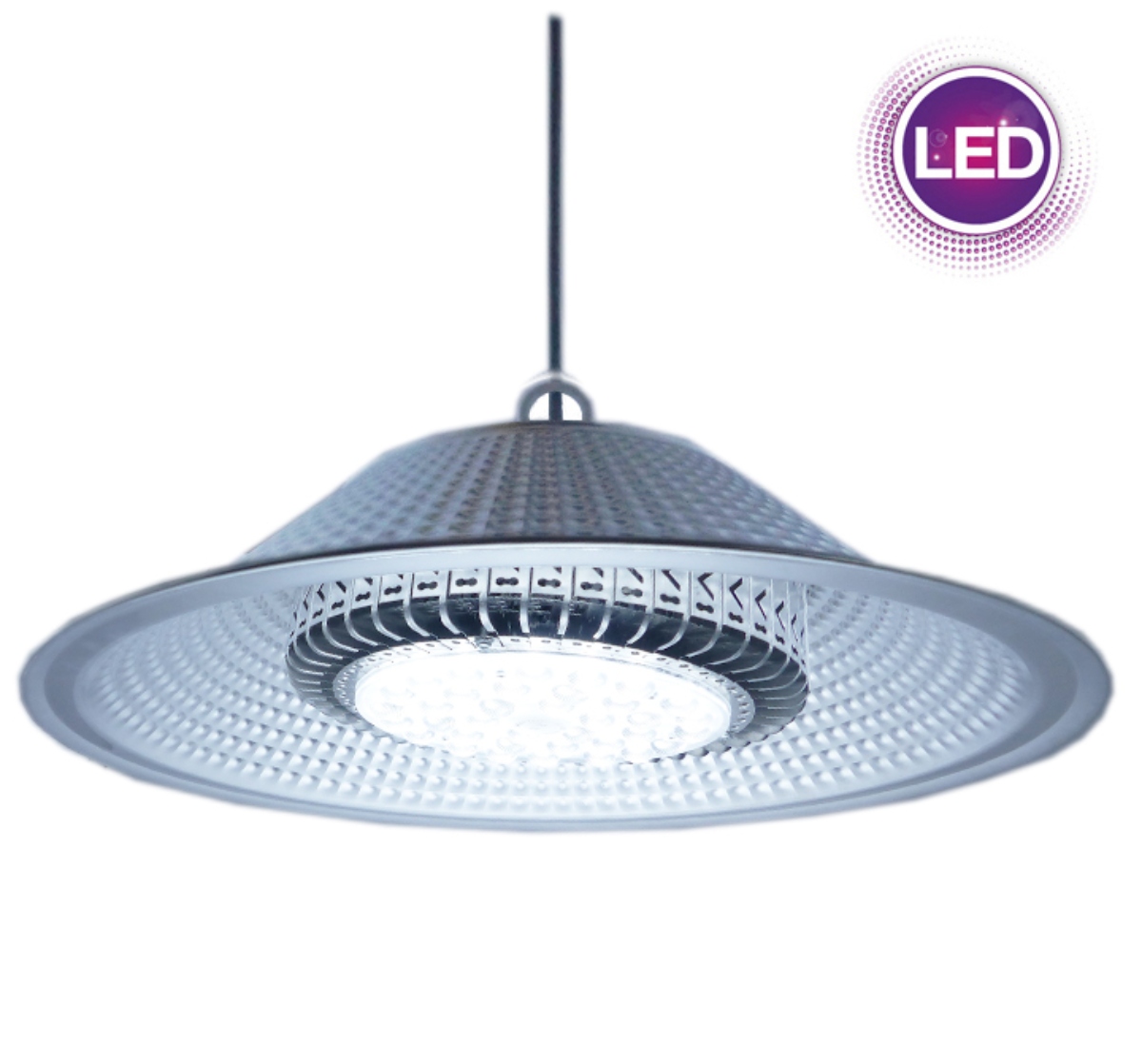 LAMPARA TIPO CAMPANA LED 100W 104 LED LUPA ALUMINIO PARA COLGAR - 3