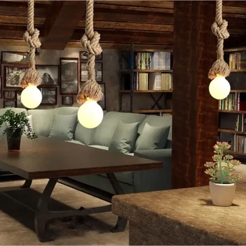 LAMPARA COLGANTE SOGA DECORATIVO VINTAGE E27 - 3