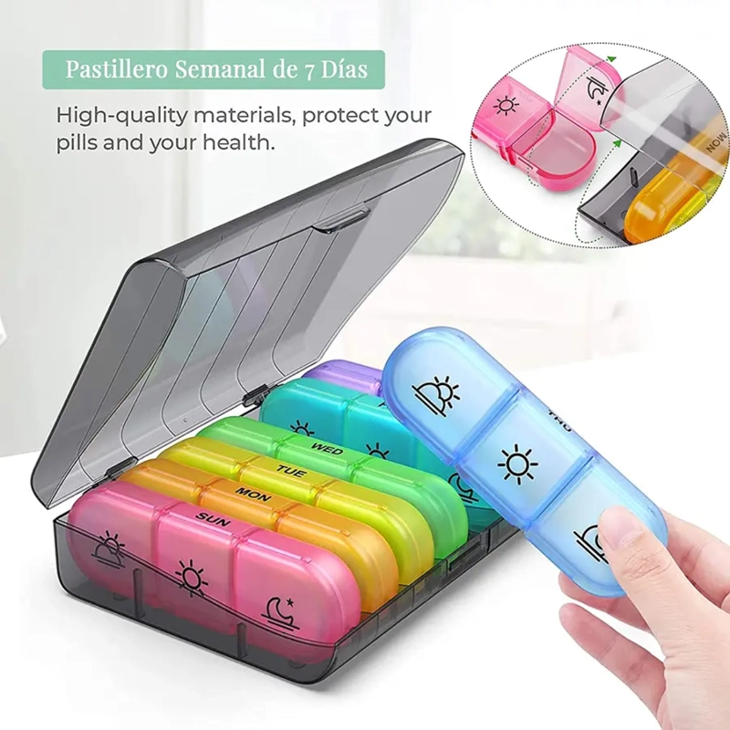 PASTILLERO SEMANAL ORGANIZADOR PORTÁTIL 3 TOMAS 7 DIAS - 4