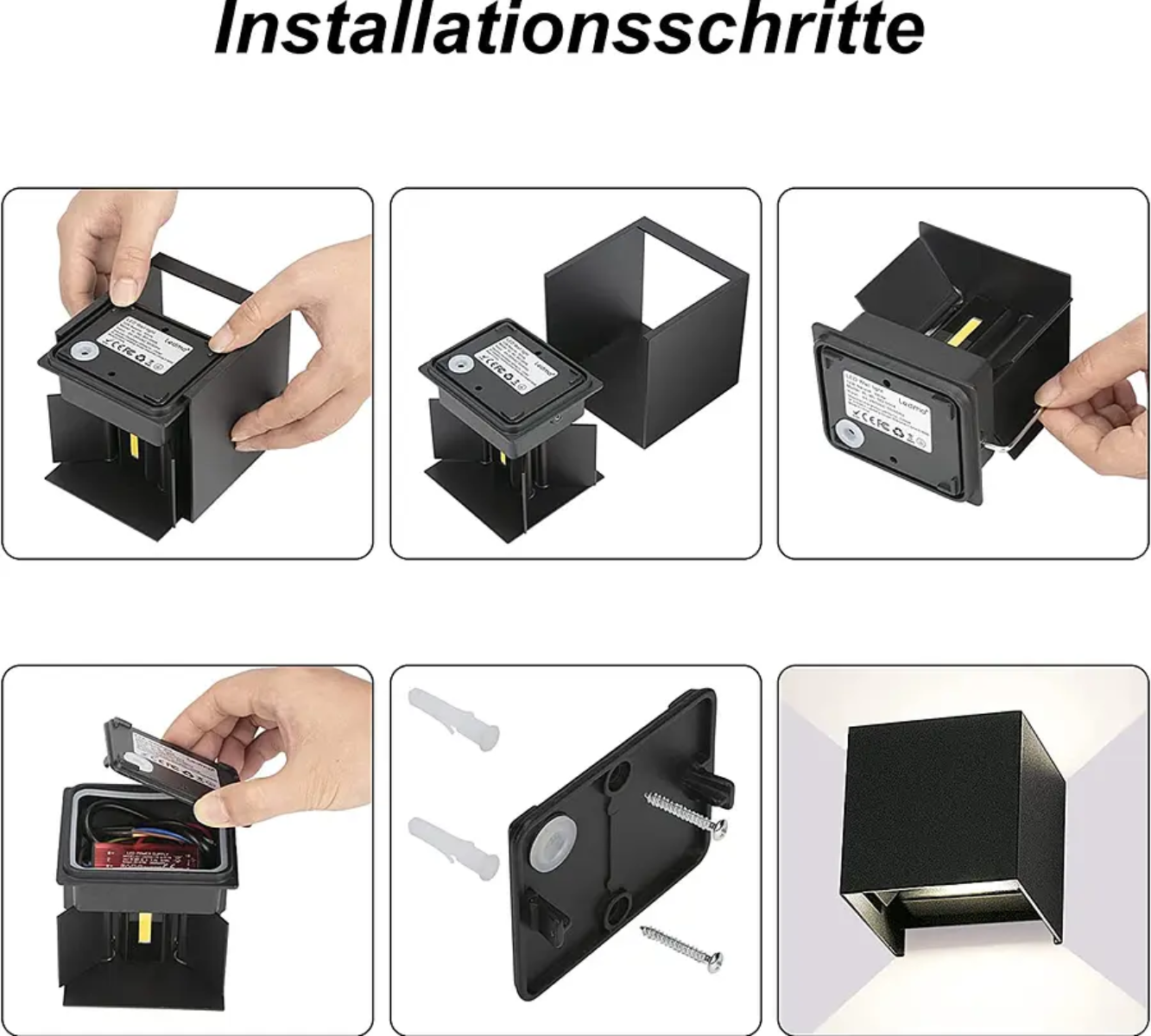 FOCO LUZ CUADRADO APLIQUE PARA PARED LED EXTERIOR - 4