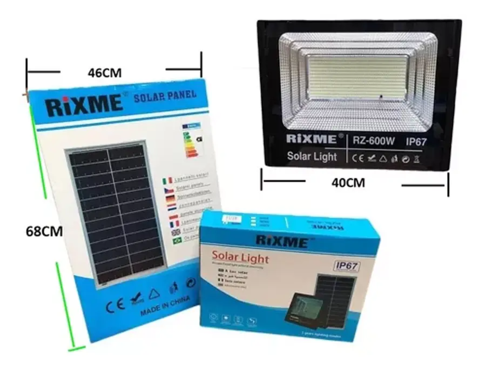FOCO LED CON PANEL SOLAR 600W IP67 - 1