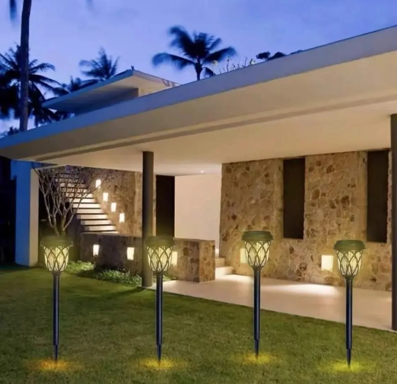 PACK X5 LUZ OEM SOLAR ESTACA EXTERIOR TIERRA JARDÍN ILUMINACIÓN - 4