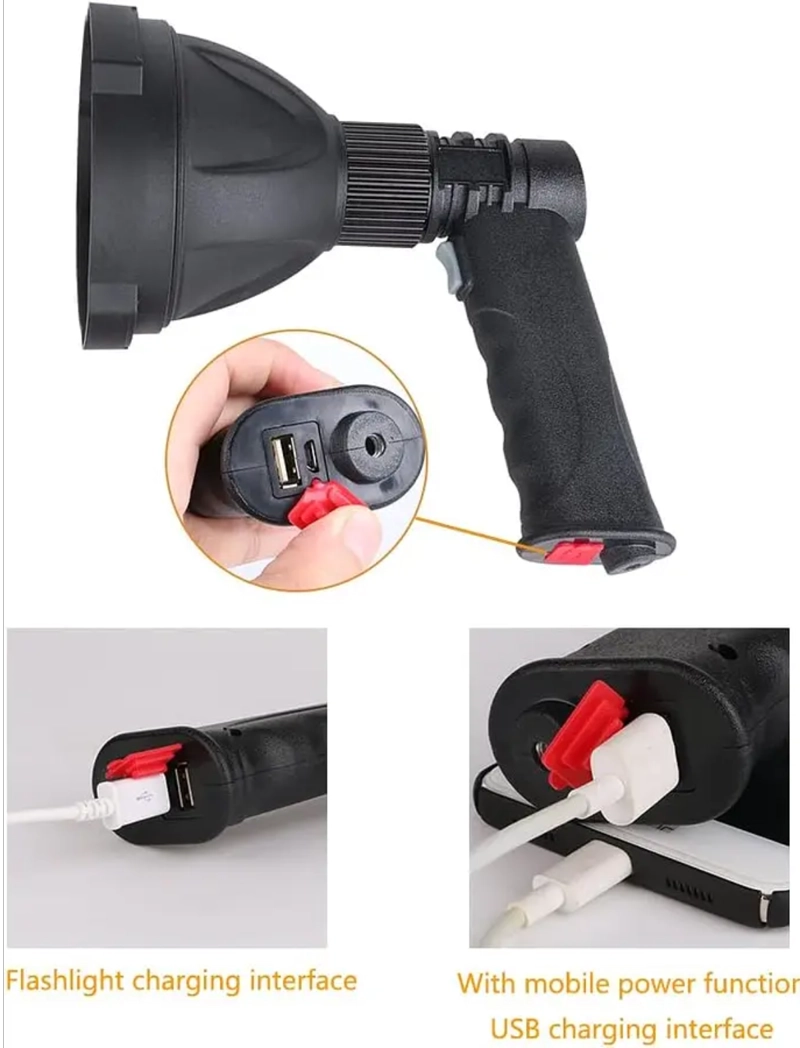 LINTERNA SUPER BRILLANTE 1200LM RECARGABLE CAZA CAMPING - 4