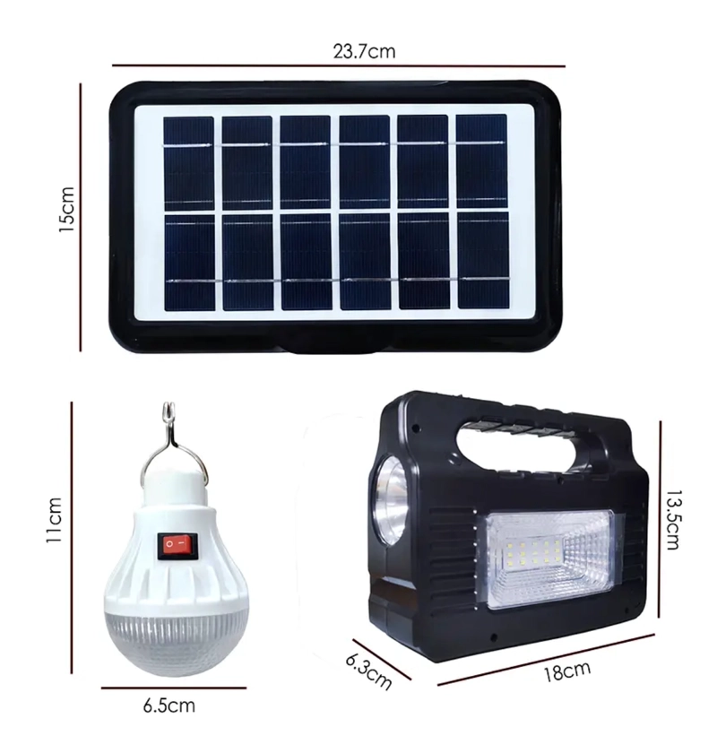 KIT SOLAR DE EMERGENCIA CAMPING USB 3 AMPOLLETAS - 3