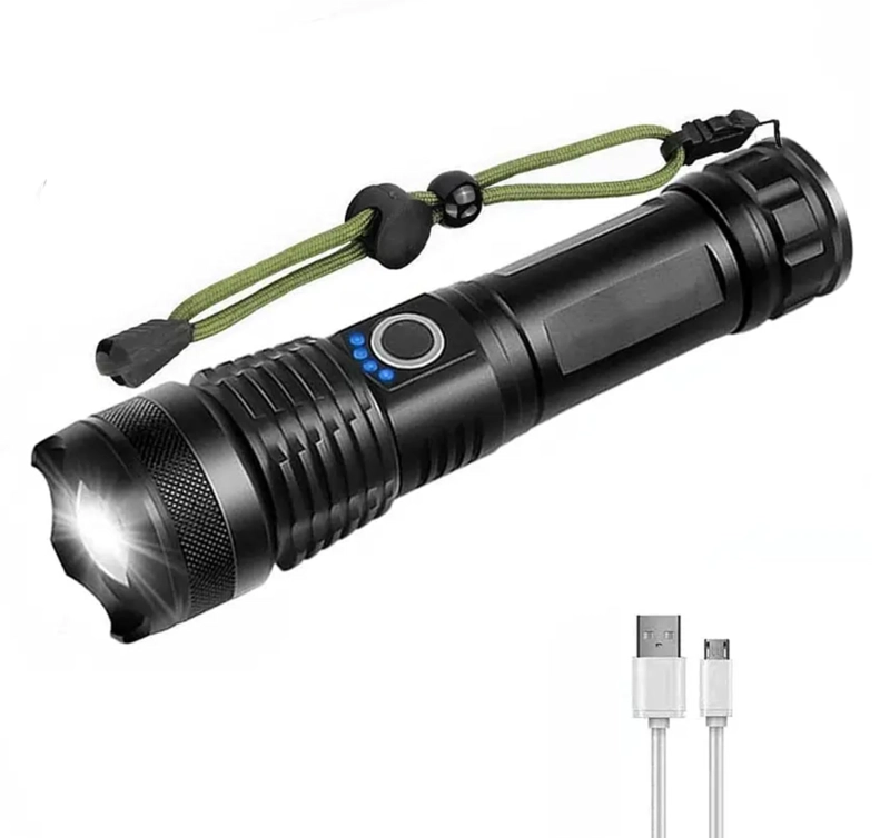LINTERNA LED ALTA POTENCIA METALICA RECARGABLE 4000LM - 1