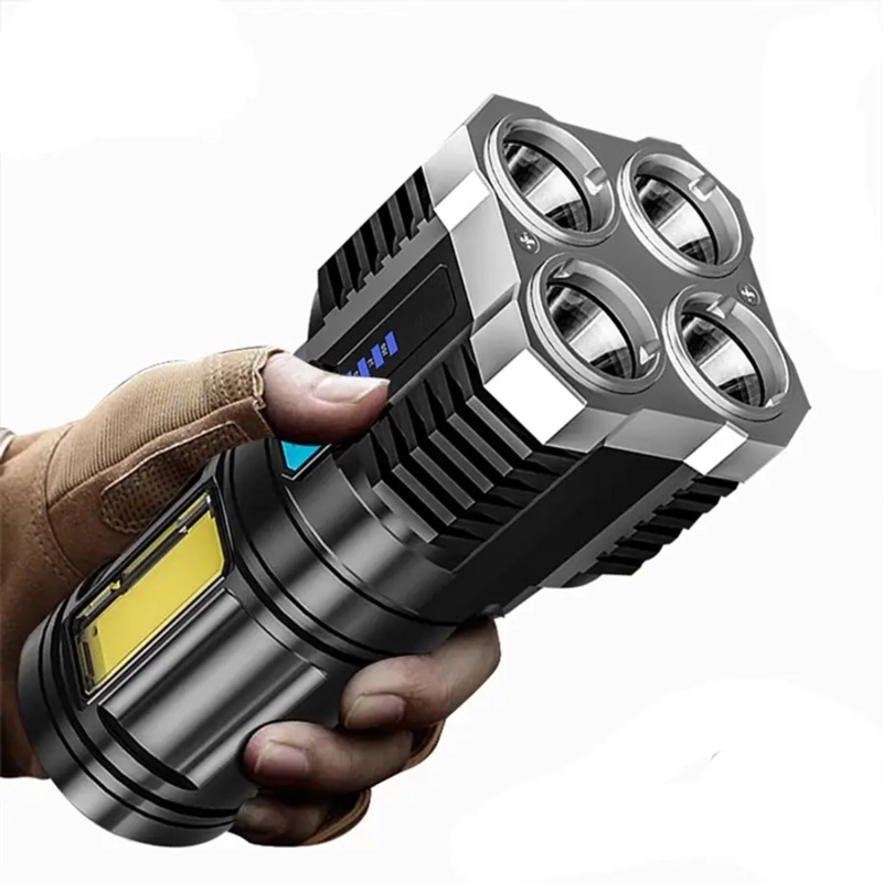 LINTERNA LED RECARGABLE ALTO ALCANCE 4 LED - 1
