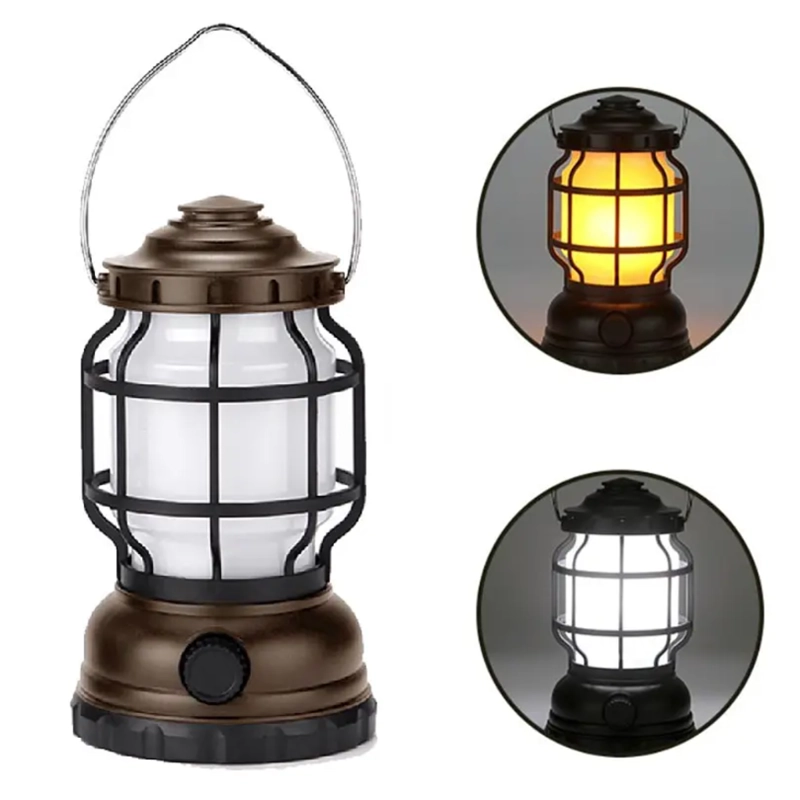 LAMPARA LINTERNA RETRO DE CAMPING ILUMINACIÓN LED VINTAGE - 3