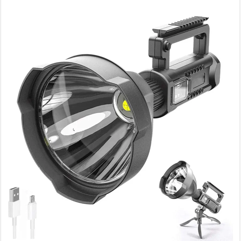 LINTERNA LED LARGO ALCANCE RECARGABLE USB TRÍPODE - 1