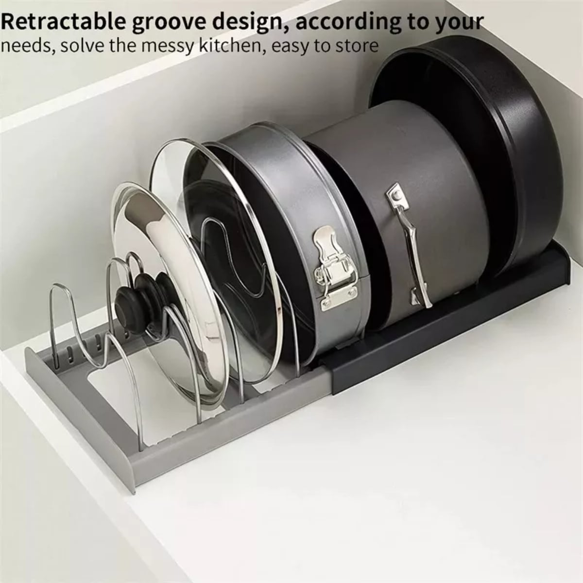 ORGANIZADOR TAPAS DE OLLAS SARTÉN SECADO EXPANDIBLE MULTIUSO - 3