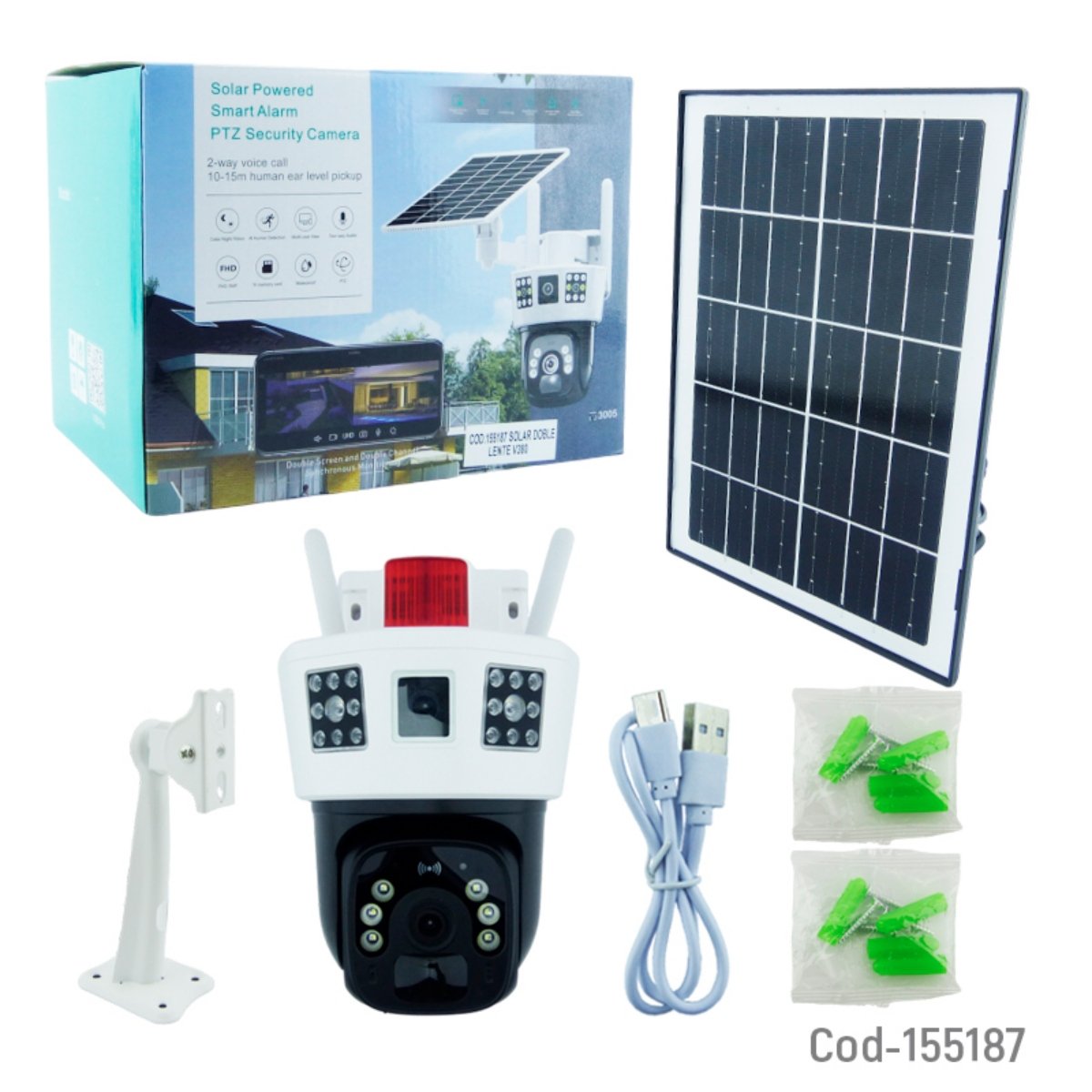CAMARA VIGILANCIA IP EXTERIOR SOLAR WIFI DOBLE LENTE - 4