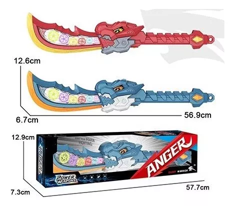 ESPADA DE JUGUETE POWER ANGER CON LUZ Y SONIDO NIÑOS - 1