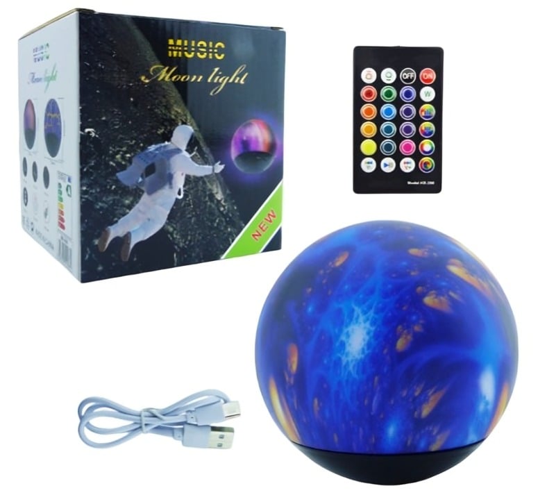 PARLANTE RECARGABLE MOD.PLANETA USB CON LED - 1