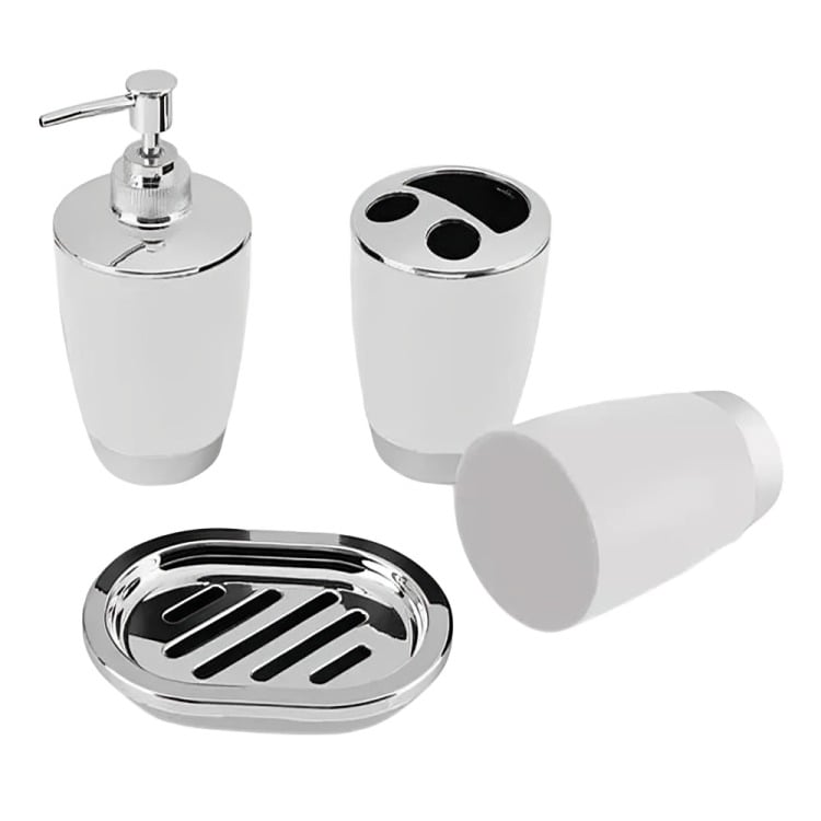 SET ACCESORIOS DE BAÑO 4PZS PORTACEPILLOS JABONERA - 1