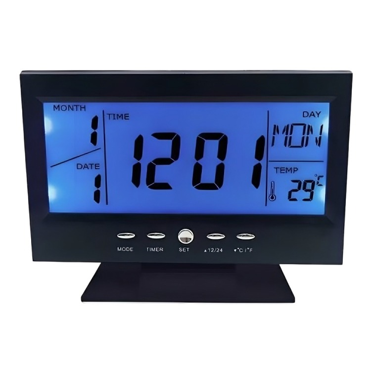 RELOJ DESPERTADOR DIGITAL PANTALLA LCD LED DS-8082 - 2