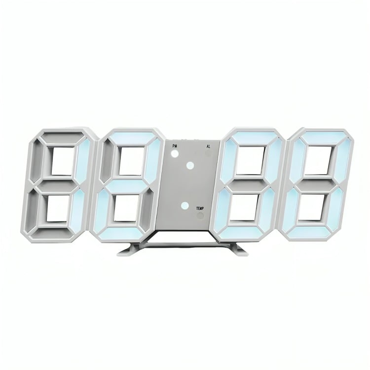 RELOJ DESPERTADOR BRILLANTE DIGITAL 3D DE MESA Y PARED - 3