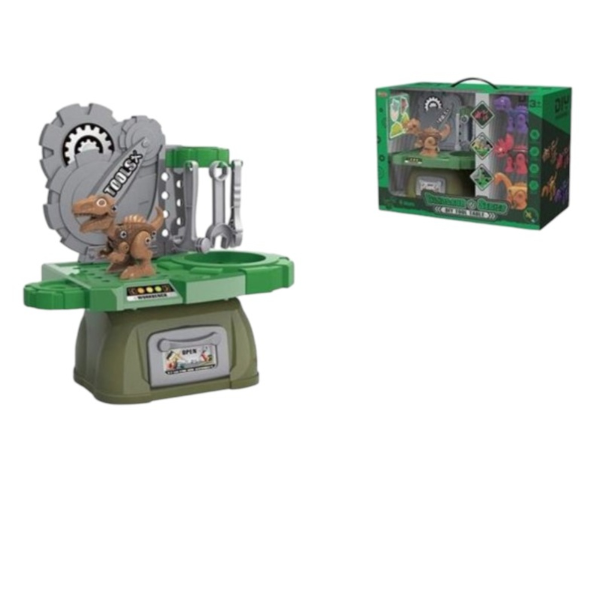 MESA LEGOS DINOSAURIO JUEGOS DE BLOQUES INFANTIL UNISEX-VERDE - 1