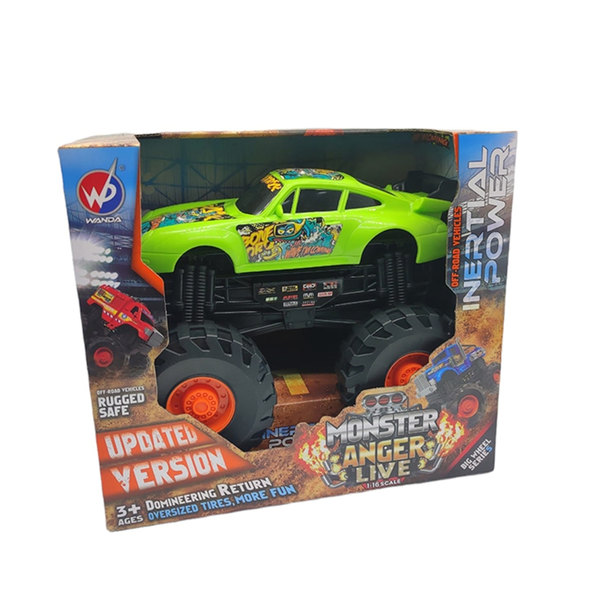 JUGUETE AUTO FRICCIÓN MONSTER ANGER VERDE - 1