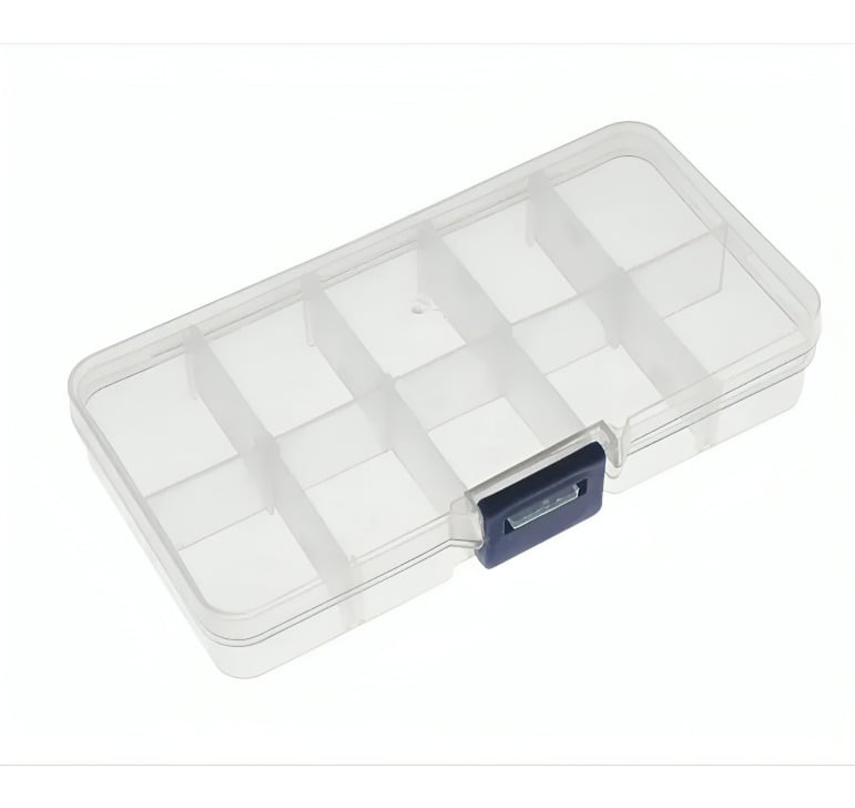 CAJA ORGANIZADORA DE PLÁSTICA CON 10 COMPARTIMENTOS - 1