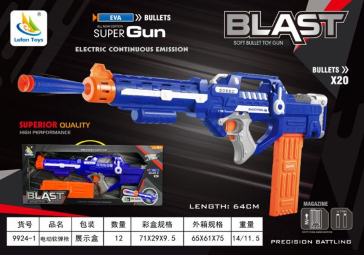 PISTOLA BLAST SOFT BULLT GUN-AZUL - 1