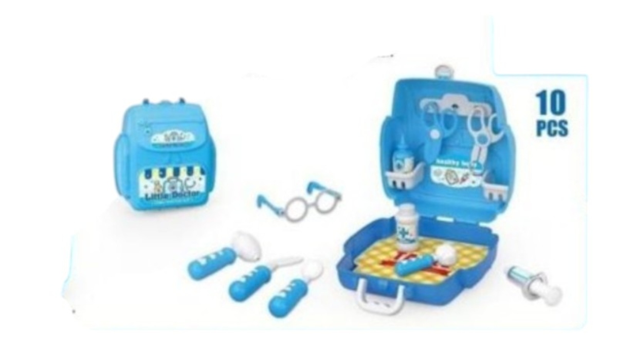 MALETIN DOCTOR DE JUGUETE, SET MEDICO DOCTOR NIÑOS-CELESTE - 2