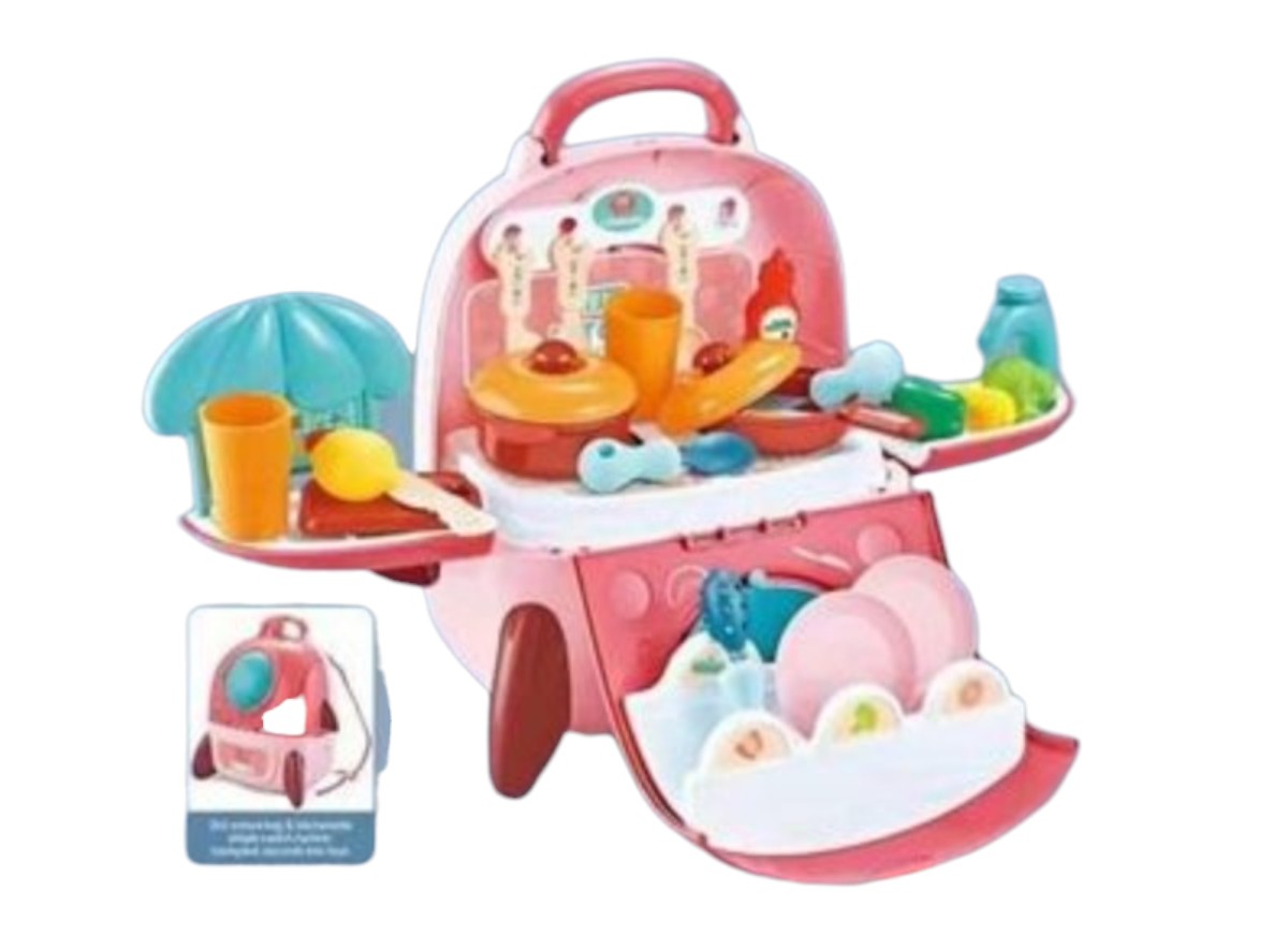 SET JUGUETE DE COCINA CON 33UTENSILIOS PARA NIÑOS ROSA - 2