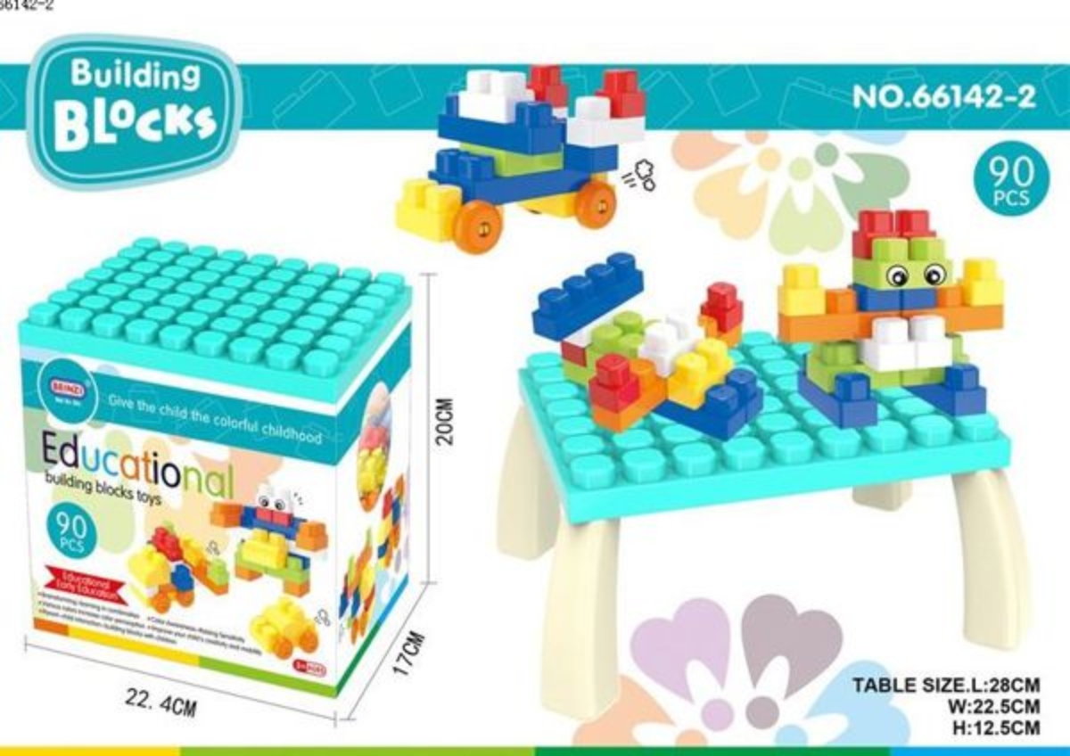 LEGO SET BLOQUES DE CONSTRUCCIÓN ARMABLES 80 PCS JUEGO NIÑOS CELESTE - 1