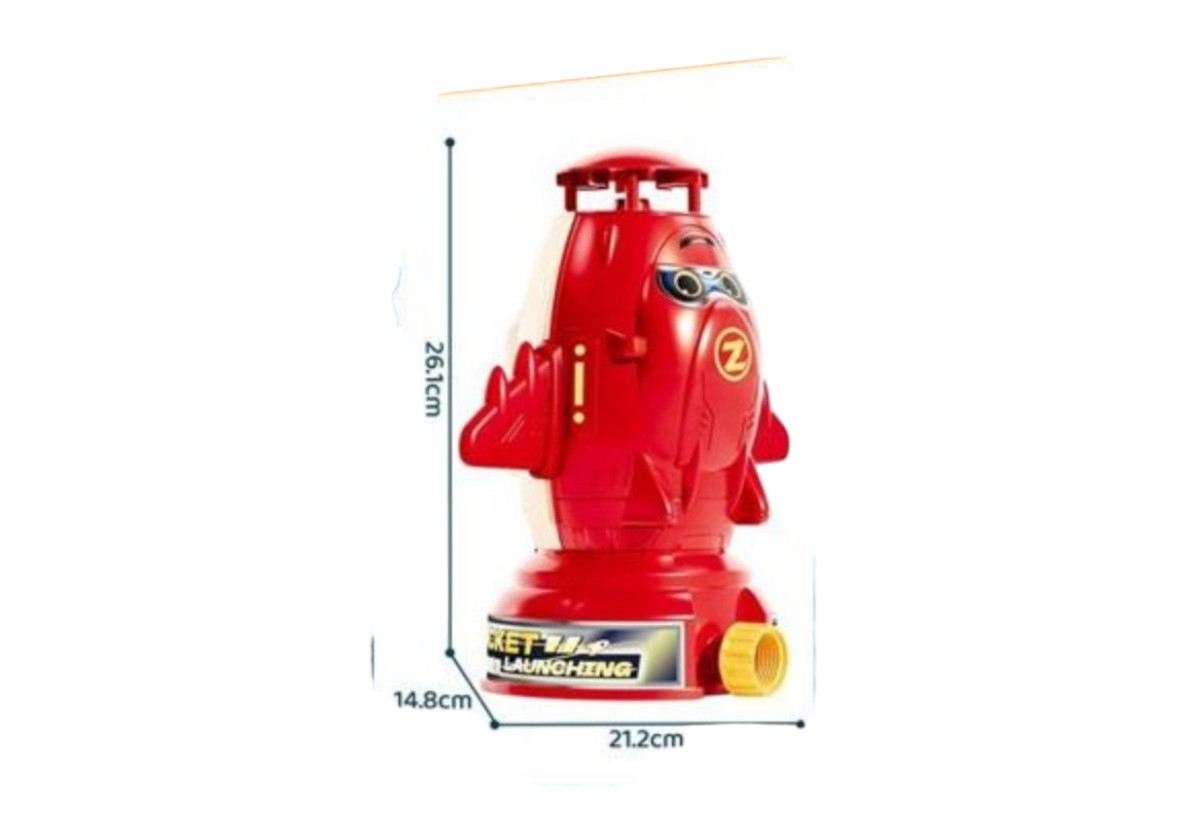 COHETE ROCIADOR LANZA AGUA CHORRO JUGUETE NIÑOS VERANO ROJO - 2