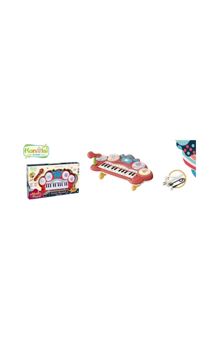 PIANO DE TECLADO ELECTRÓNICO PARA NIÑOS CON MICRÓFONO ROSA - 2