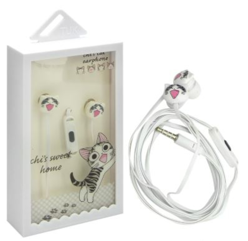 AUDIFONOS PARA NIÑO CON CABLE, DISEÑO GATOS, TUK T-88. EN CAJA. - 3