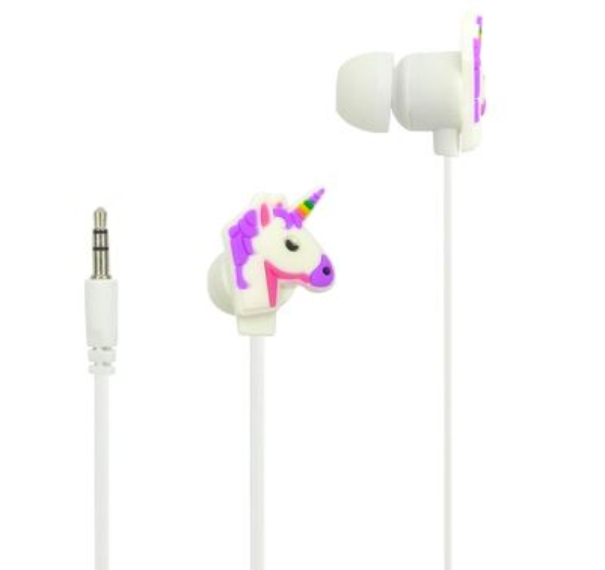 AUDIFONOS PARA NIÑOS CON CABLE DE UNICORNIO EN NUBE, TUK KF-11073, 6 DISEÑOS. EN BLISTER. - 2