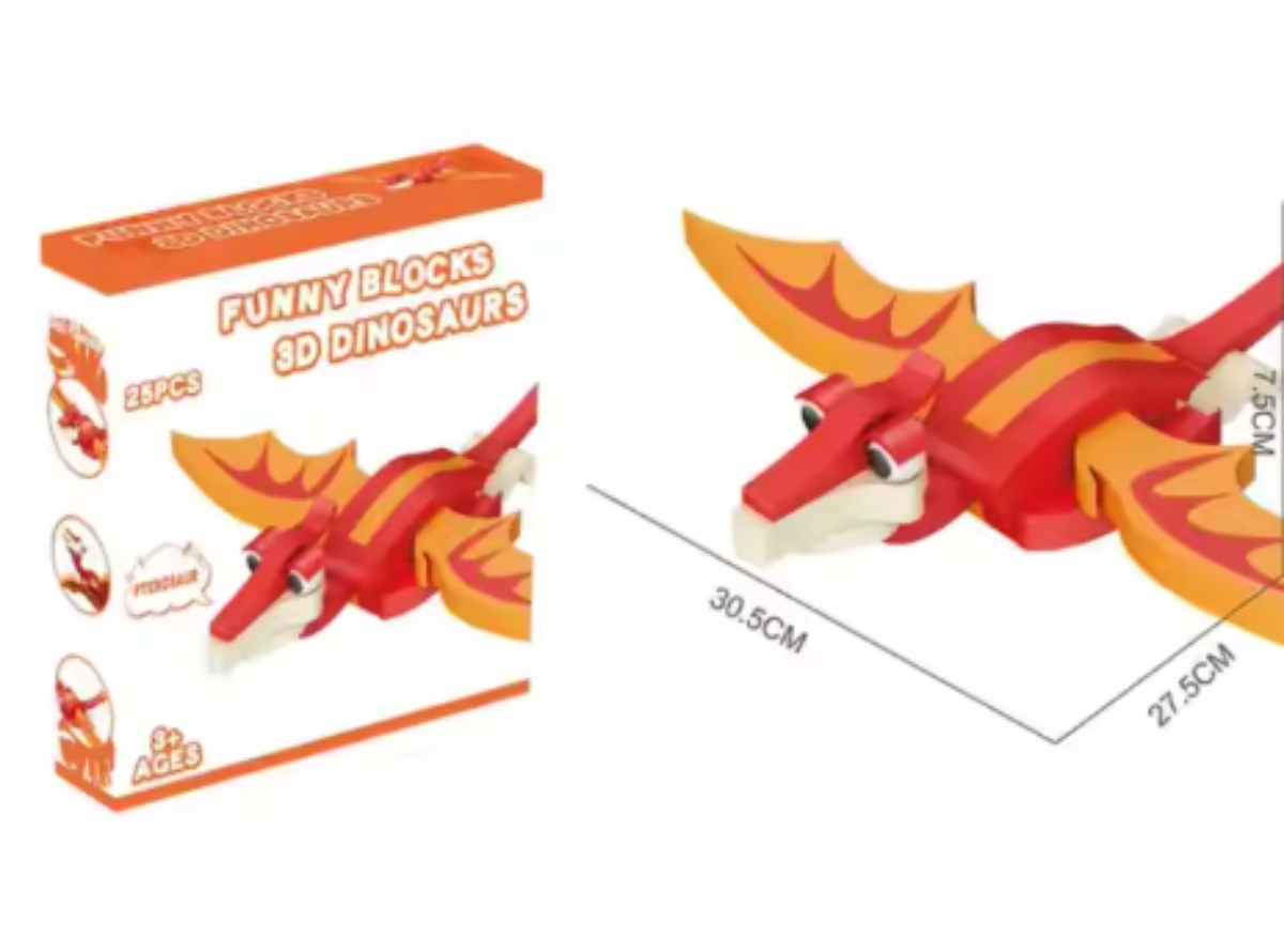 BLOQUES CONSTRUCCIÓN EVA 3D PTEROSAUR 25 PIEZAS - 3