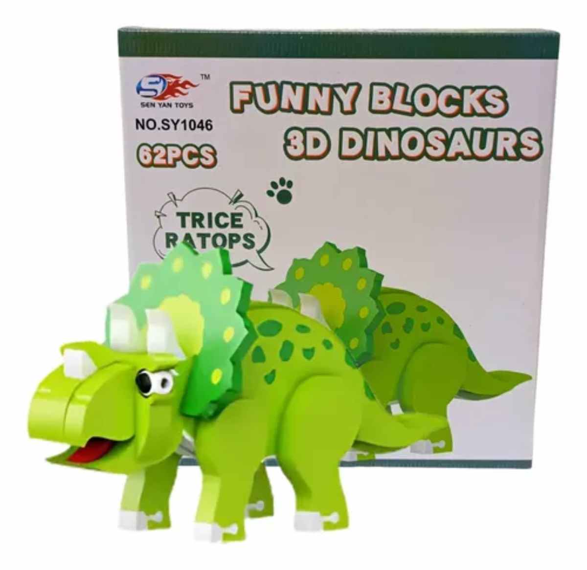 BLOQUES CONSTRUCCIÓN EVA 3D TRICERATOPS 62 PIEZAS - 2