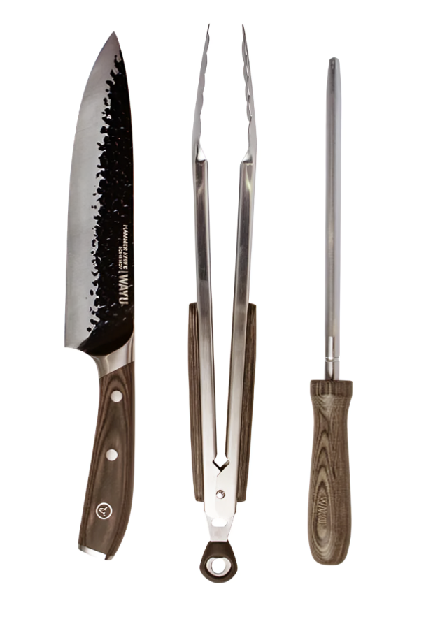 SET PARRILLERO DE CUERO PU WAYU CON ESTUCHE ELEGANTE - 3