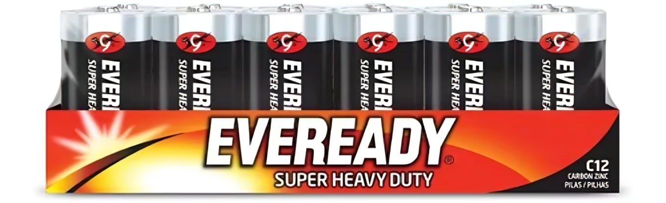 PILA DE CARBON EVEREADY C 12 UNIDADES - 1
