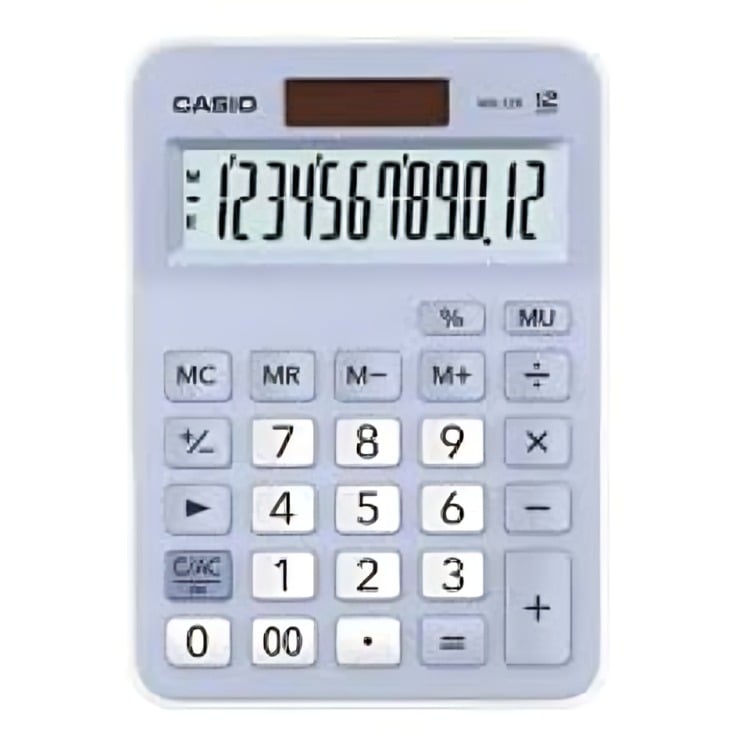CALCULADORA CASIO TIPO MINI ESCRITORIO MX-12B GRIS - 1