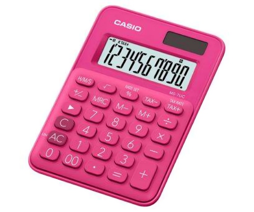 CALCULADORA CASIO TIPO MINI ESCRITORIO MS-7UC FUCSIA - 2