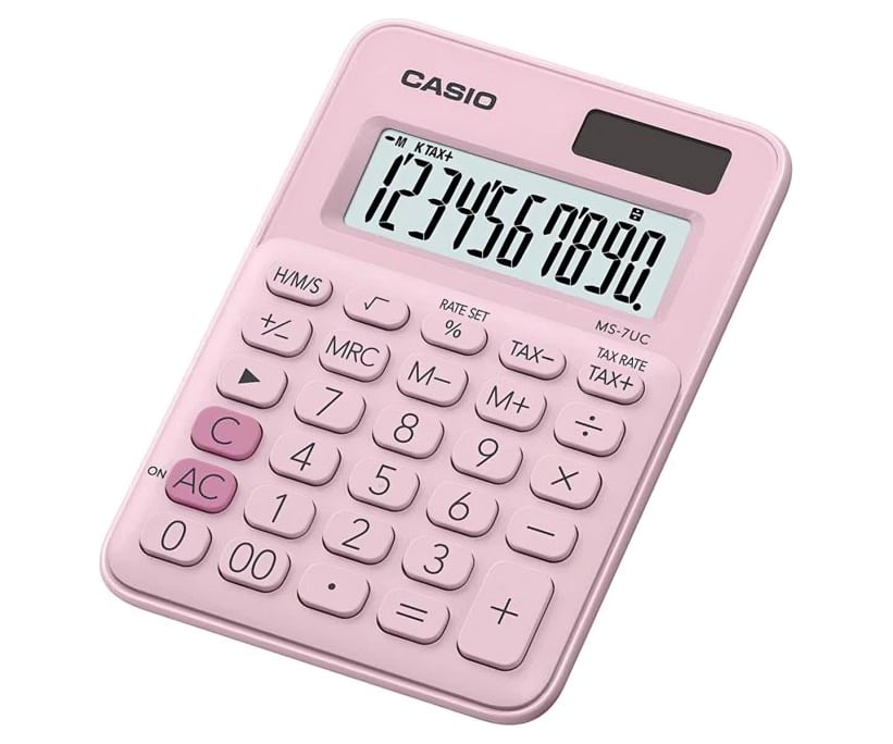 CALCULADORA CASIO TIPO MINI ESCRITORIO MS-7UC ROSA - 2