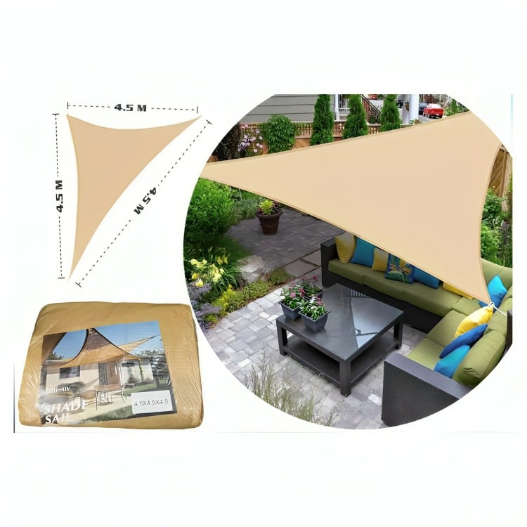 CARPA LONA / VELA MALLA SOMBRA TRIANGULAR 3.5MX3.5MX3.5M - 4