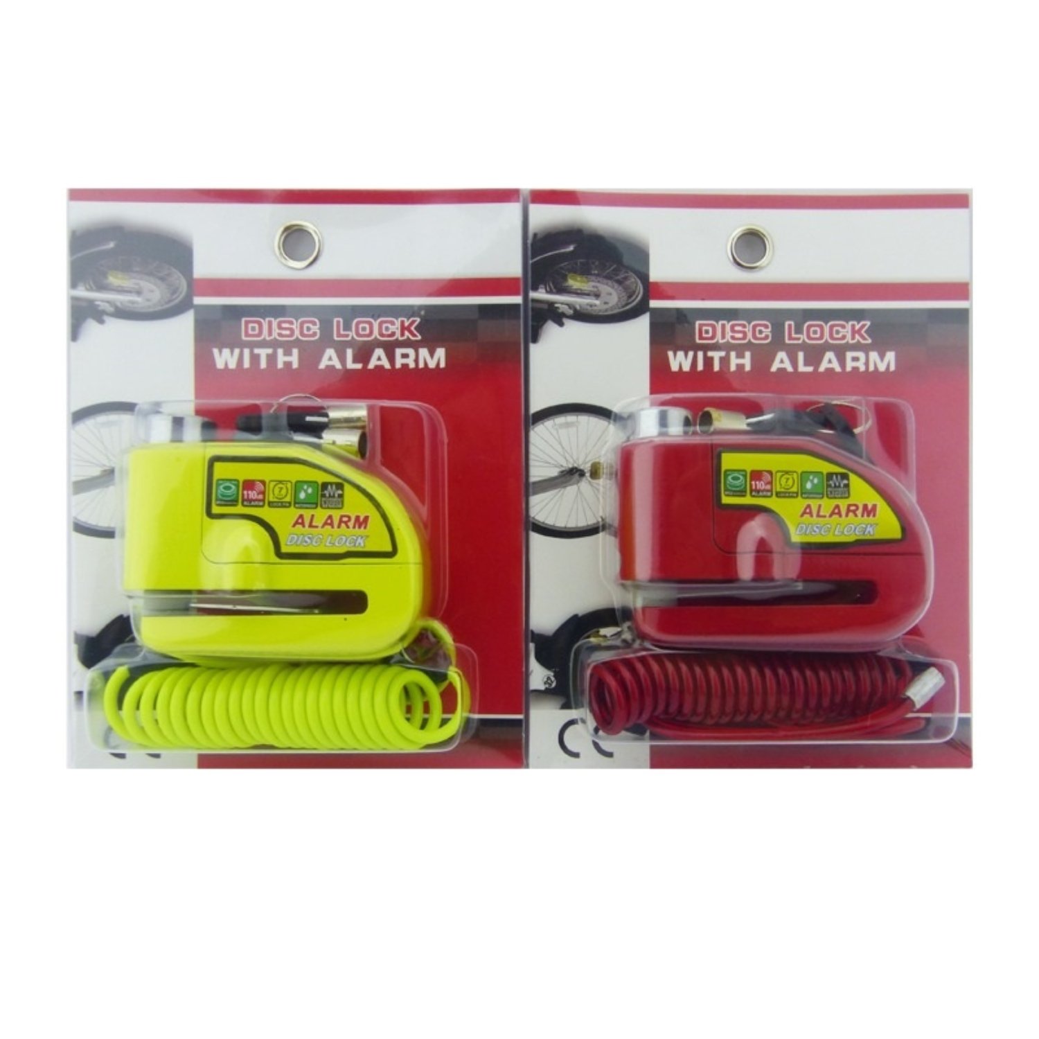 CANDADO PARA FRENO DISCO CON ALARMA CON PIOLA RECORDATORIA SEGURIDAD BLISTER - 2