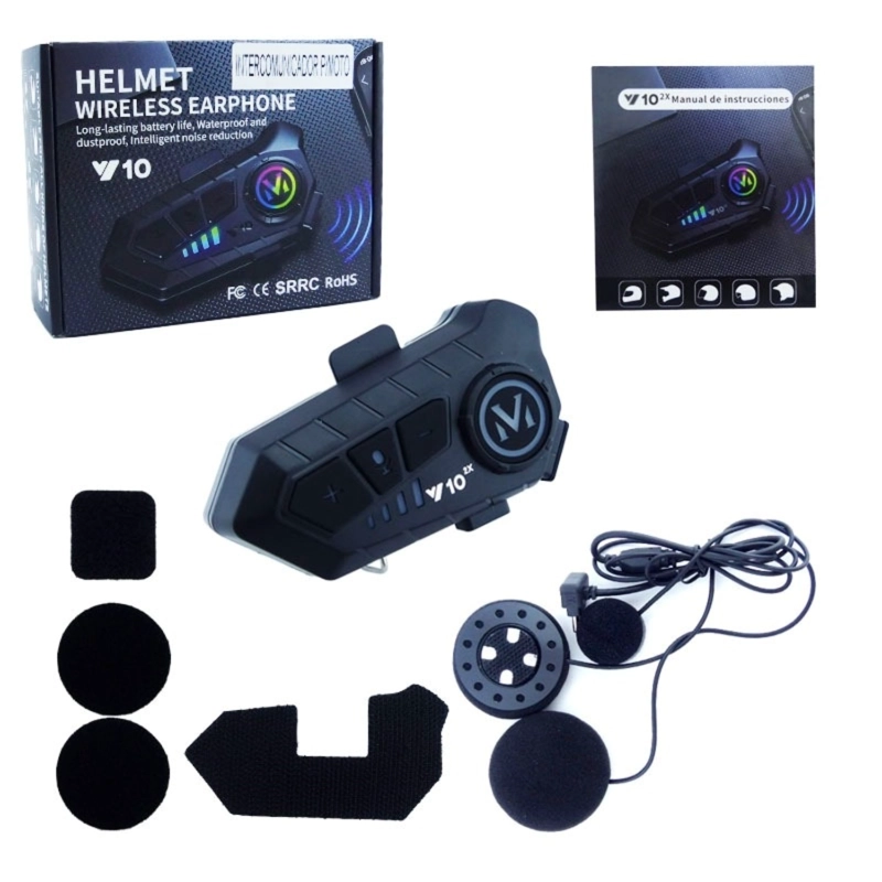 INTERCOMUNICADOR BLUETOOTH PARA CASCO MOD.Y-10 INTERCOMUNICADOR CON LUZ RECARGABLE - 1