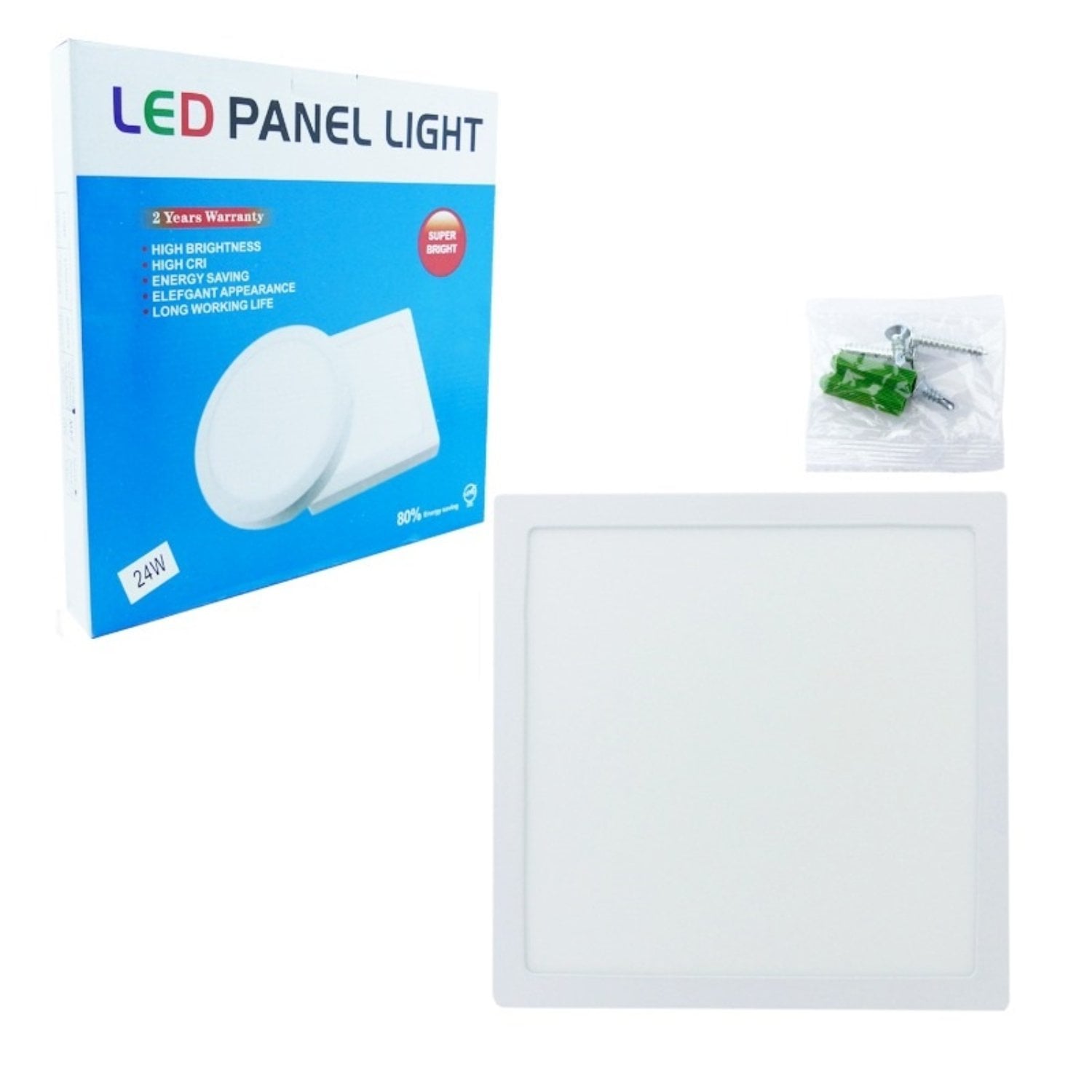 FOCO LED PANEL 24 WATT SOBREPUESTO CUADRADO LUZ FRIA - 1