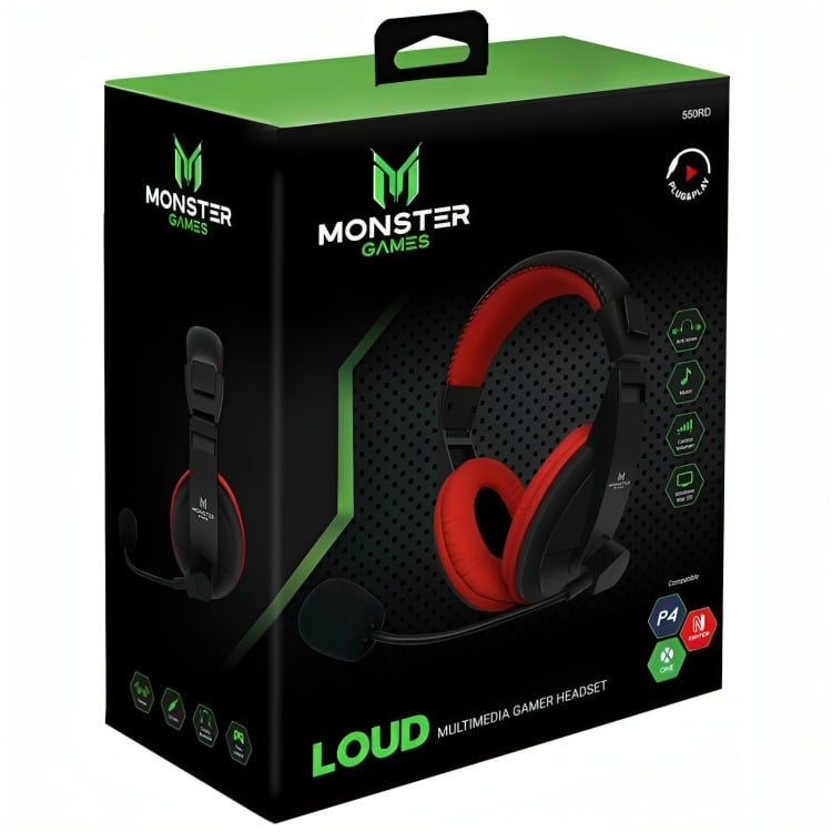 AUDIFONO GAMER MONSTER RED - 3