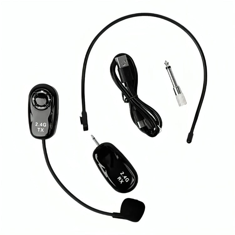 MICRÓFONO INALÁMBRICO DE CINTILLO CON RECEPTOR 2.4G - 2