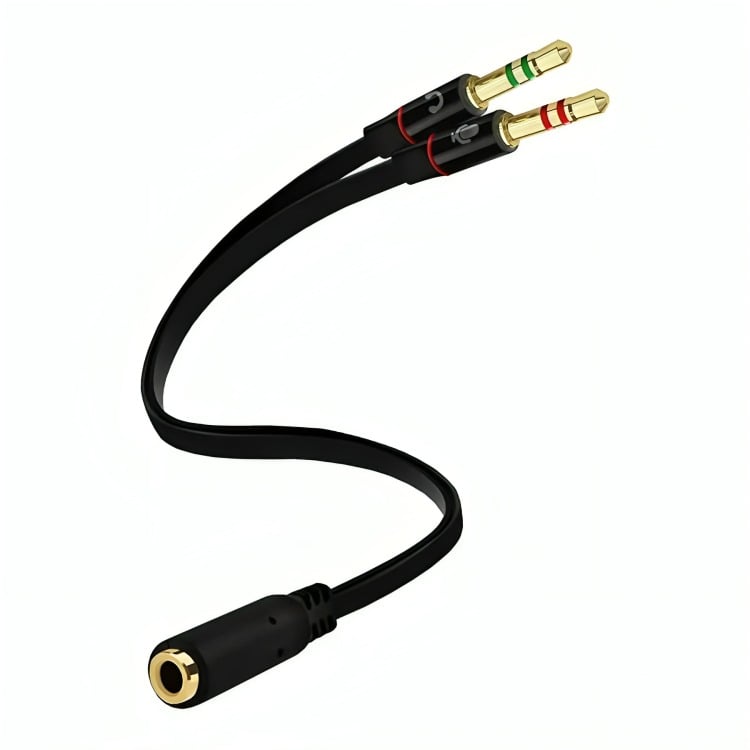 CABLE ADAPTADOR 3.5MM PARA AUDIFONOS CON MICRÓFONO - 3